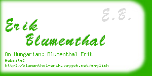 erik blumenthal business card